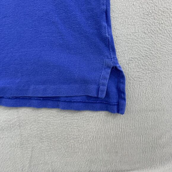 Polo Ralph Lauren Polo Shirt Mens XL Blue Yellow Collar Big Pony Rugby Cotton - Picture 2 of 14